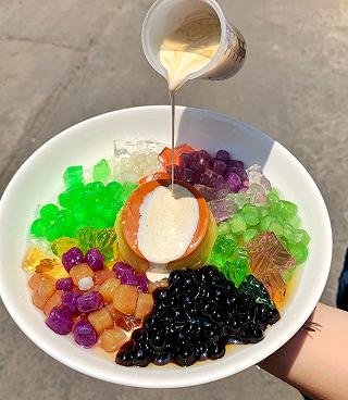 Đã có Trân Châu Phô Mai rồi còn Khoai Dẻo Bánh Flan Với Trân Châu Dừa nữa 😂 - ảnh 1 da co tran chau pho mai roi con khoai deo banh flan voi tran chau dua nua 😂 - anh 1
