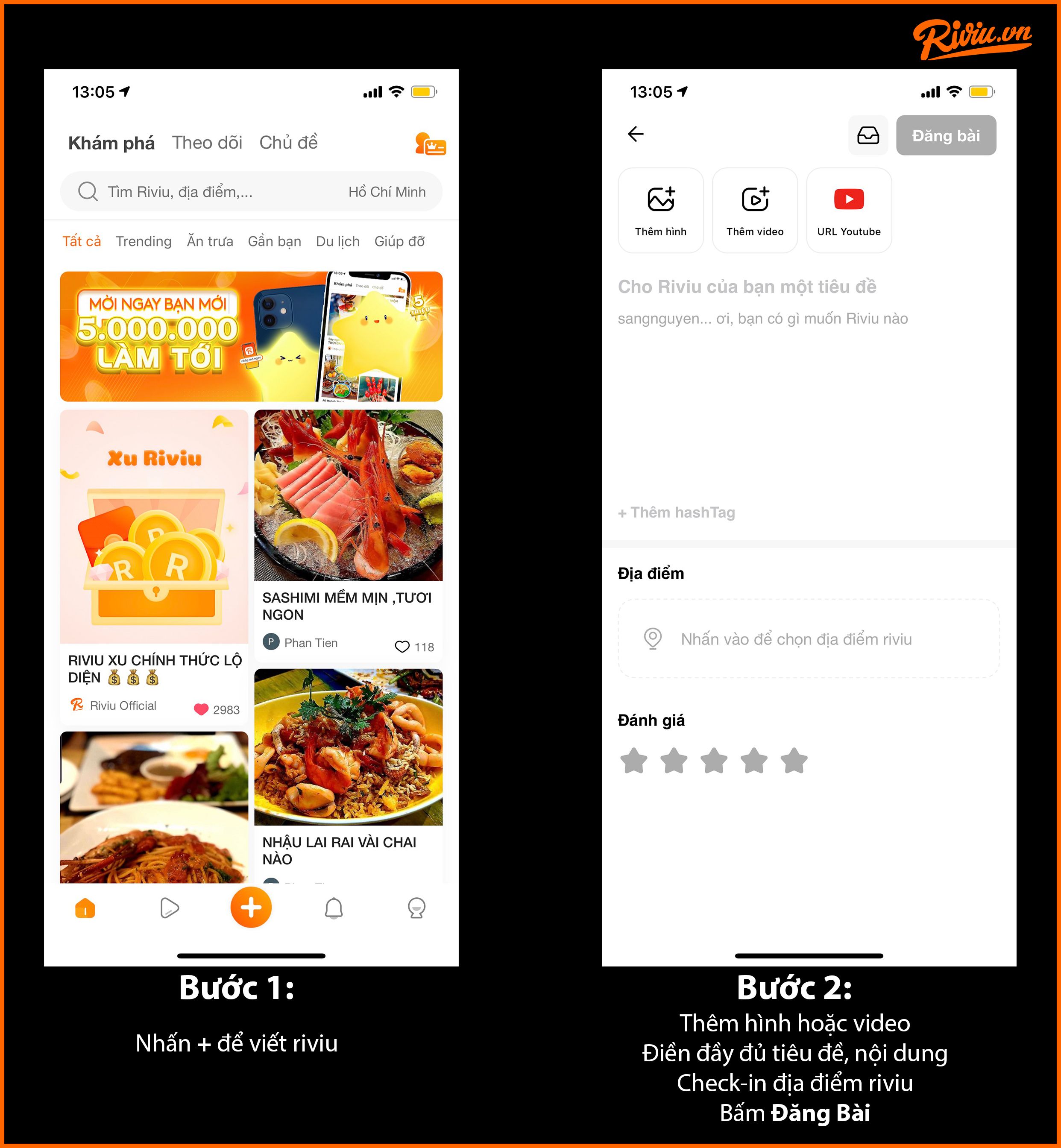 huong dan cac cach san xu tu app riviu - anh 1